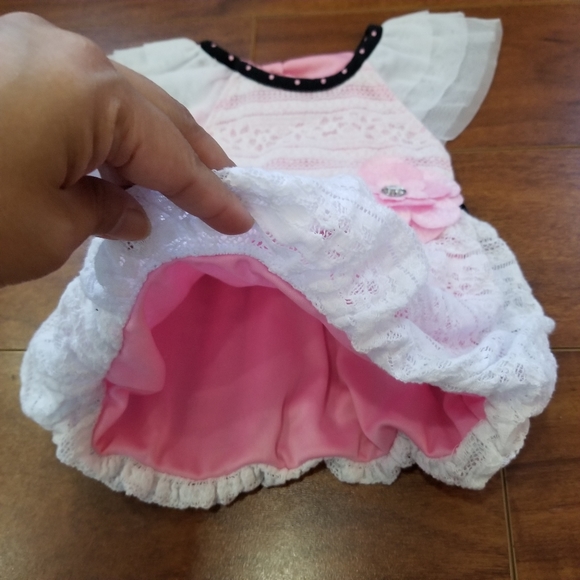 3/$25 Little Lass Inlet Lace White Pink Dress 24M - Picture 3 of 9